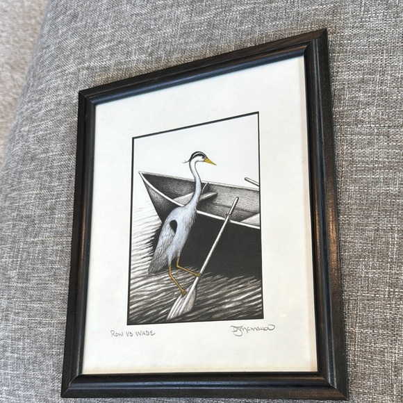 Birds on things row versus Wade Black and White Geometric Nautical Drawi… - Picture 1 of 10